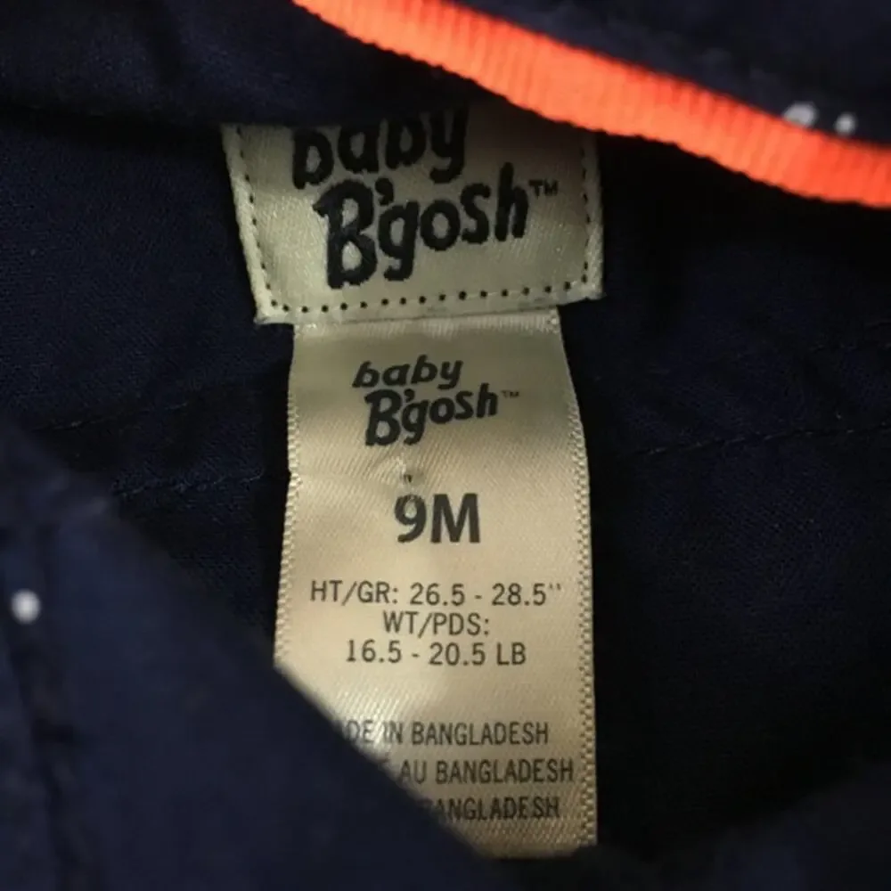 OshKosh B'Gosh Boys Romper Size 9 Months Navy Anchor Print Anchors‎ Nautical